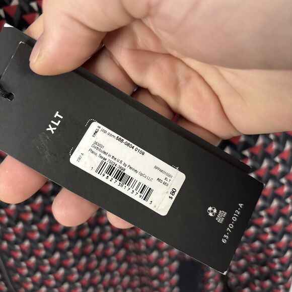 Shaquille O’Neal XLG Red Geometric Print Casual Jacket Full Zip Size XLT NWT - Picture 4 of 6